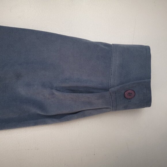 Style & Co. Collection Ladies Size 14 Blue Button Front Made in Hong Kong Shirt - Picture 4 of 7